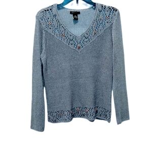 BCBG MaxAzaria sweater XL grey detailed